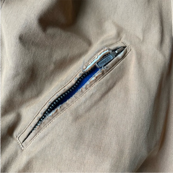 L.L. Bean Tan Bomber Jacket with Brown Collar - Picture 4 of 11